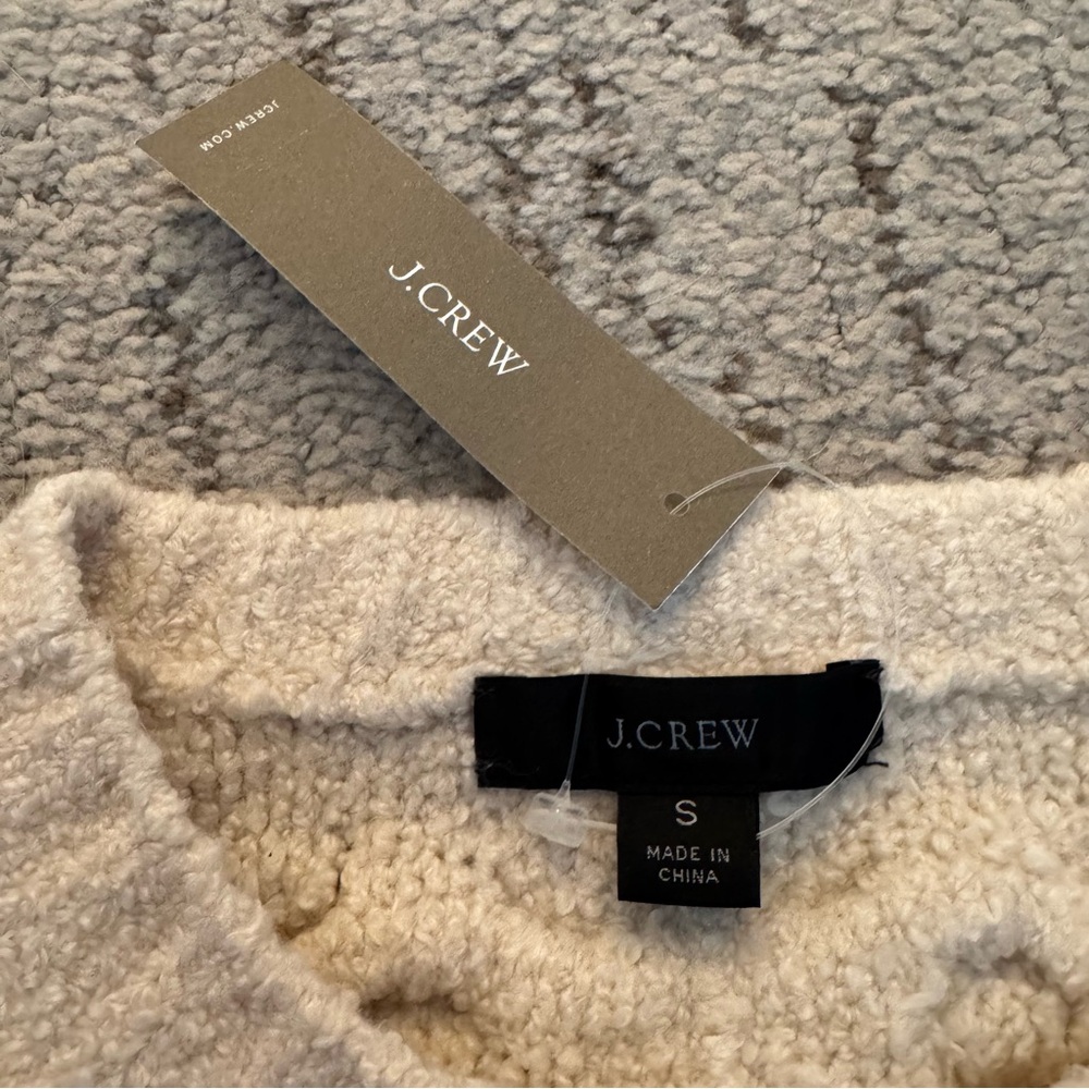 J crew knitted sweater cream colored size small crew neck - Picture 5 of 5